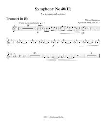 Partition trompette (en B♭), Symphony No.40, Rondeau, Michel