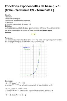 Fonctions exponentielles de base q > 0