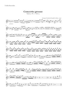 Partition aigu enregistrement , Concerto Grosso en B-flat major par George Frideric Handel