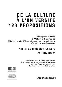 De la culture à l université - 128 propositions