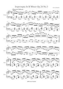 Partition complète, Impromptu en B minor Op.20 No.3, B minor, Hamlin, David