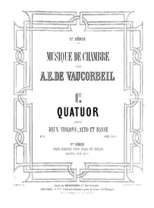 Partition violon 2, corde quatuor No.1, Vaucorbeil, Auguste