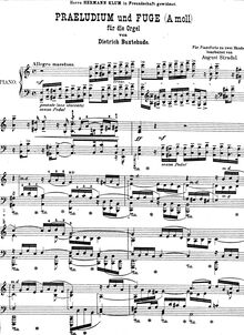 Partition complète, Prelude en A minor, BuxWV 153, Prelude and Fugue in A minor, BuxWV 153