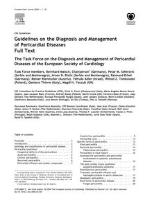 Guidelines on the Diagnosis and Management of Pericardial Diseases
