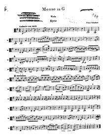 Partition altos, Mass en G major, G major, Schubert, Franz