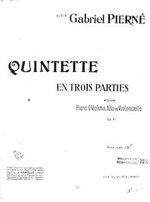 Partition Score (pp. 1-16), Piano quintette, Op.41, Pierné, Gabriel