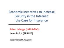 Economic Incentives to Increase Security in the Internet: the Case for Insurance