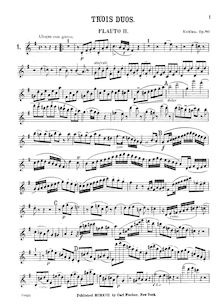 Partition flûte 2, 3 Duos pour 2 flûtes, G major; C major; E minor