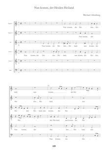 Partition Motet “Nun komm, der Heiden Heiland” pour SSATTB chœur, Cantiones de Adventu