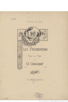 Partition complète, Les Présentations, Op.156, Menuet, D minor, Chavagnat, Edouard