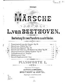 Partition Piano 1, March pour militaire bande, WoO 24, D major, Beethoven, Ludwig van