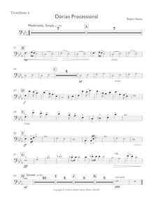 Partition Trombone 2, Dorian Processional pour Brass chœur, Moore, Robert