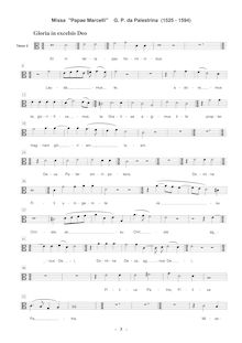 Partition ténor 2 , partie [C3 clef], Missa Papae Marcelli, Palestrina, Giovanni Pierluigi da par Giovanni Pierluigi da Palestrina