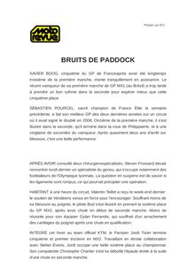 BRUITS DE PADDOCK