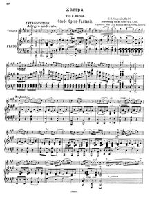 Partition de piano, Fantaisie sur des motifs de l opéra  Zampa , Op.90