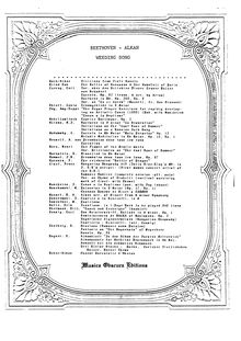 Partition , Beethoven: chœur (Chant d Alliance) from Bundeslied, Op.122, Souvenirs des concerts du Conservatoire (Vol. 2)