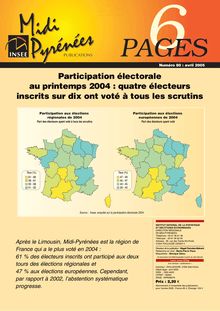 Participation électorale au printemps 2004 : quatre électeurs inscrits sur dix ont voté à tous les scrutins
