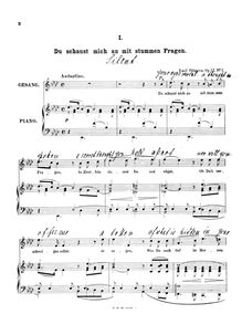 Partition , Du schaust mich an mit stummen Fragen, 6 chansons aus Julius Wolff s Tannhäuser, Op.12