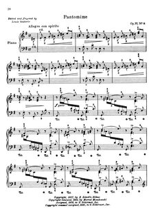 Partition No.8 - Pantomime, 10 Pièces mignonnes, Op.77, Moszkowski, Moritz
