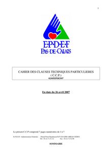CAHIER DES CLAUSES ADMINISTRATIVES PARTICULIERES