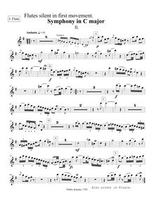 Partition flûte 1, Symphony No.4, C major, Albrechtsberger, Johann Georg