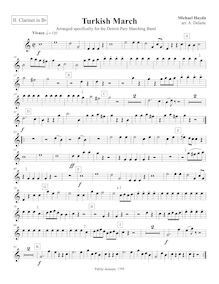Partition clarinette 2 (B♭), Marcia turchesca, Turkish March, C major