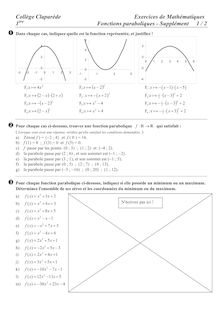 Collège Claparède Exercices de Mathématiques Fonctions ...