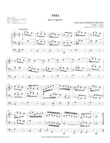 Partition complète, Aria, F major, Martini, Giovanni Battista