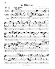 Partition complète, Passacaglia en F major, F major, Brandt, G. Auguste par G. Auguste Brandt