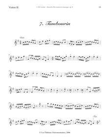 Partition violon 2, Deuxième récréation de musique, Suite for 2 flutes or violins and basso continuo par Jean-Marie Leclair