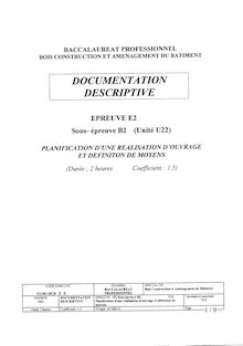 Bacpro bois construction planification d une realisation d ouvrage et definitions de moyens 2001