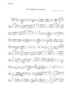 Partition violoncelles, ouverture festive, G minor, Ostijn, Willy