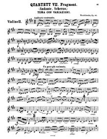 Partition violon 2, 4 pièces pour corde quatuor, Op.81, Mendelssohn, Felix
