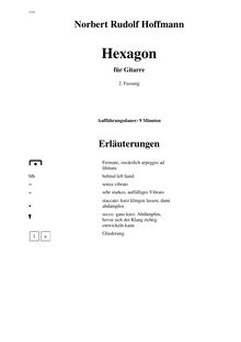 Partition Title (page 1), Hexagon, für Gitarre solo, Hoffmann, Norbert Rudolf