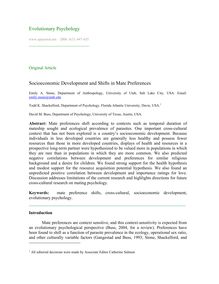 Socioeconomic development and shifts in mate preferences