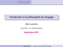 Introduction de la philosophie du langage