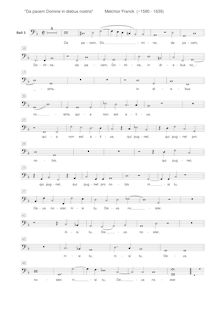 Partition chœur 2: basse 2 , partie, Da pacem Domine en diebus nostris
