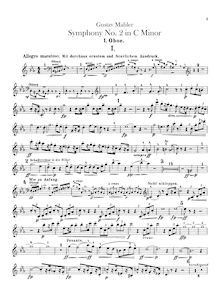 Partition hautbois 1, 2, 3 (doubles anglais cor), 4 (doubles anglais cor), Symphony No.2