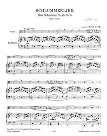 Partition de piano, partition de viole de gambe, Albumblätter Op.124