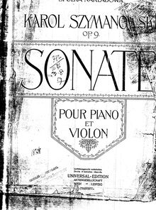 Partition de violon, Sonate pour Violon et Piano, Sonata for Violin and Piano