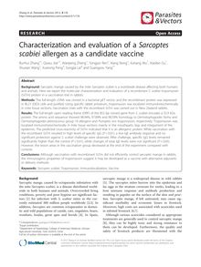 Characterization and evaluation of a Sarcoptes scabiei allergen as a candidate vaccine