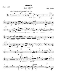 Partition basson 1/2, préludes (Deuxième livre), Debussy, Claude