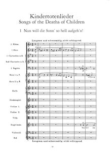 Partition complète, Kindertotenlieder, Songs on the Death of Children