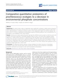 Comparative quantitative proteomics of prochlorococcusecotypes to a decrease in environmental phosphate concentrations