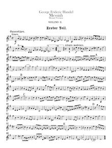 Partition violons II, Messiah, Handel, George Frideric