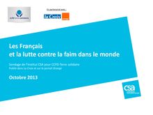 CSA : Les Français et la lutte contre la faim dans le monde