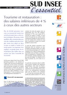 Tourisme et restauration : des salaires inférieurs de 4% à ceux des autres secteurs