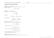 Sujet : Analyse, Séries de Fourier, Polynômes trigonométriques