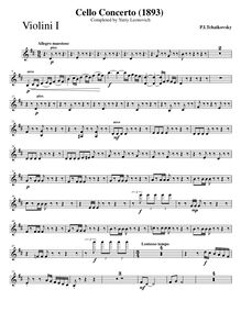 Partition violons I, violoncelle Concerto, B minor, Tchaikovsky, Pyotr