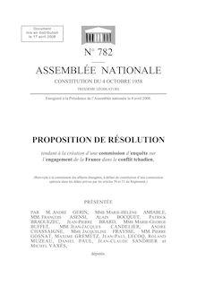 Engagement de la France dans le conflit tchadien - Assemblée Nationale
